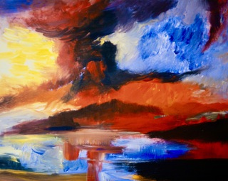 WesterRoss sky.80x70cm.Acrylic on canvas.