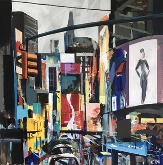 Times Square 2, acrylic on canvas 50 x 50cm.Sold