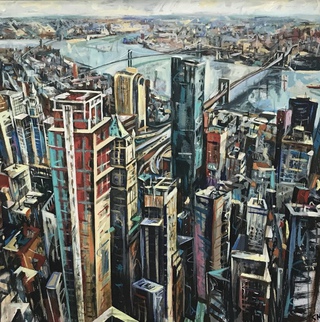 Brooklyn from One Tower.90x90cm.Acrylic on canvas.Sold